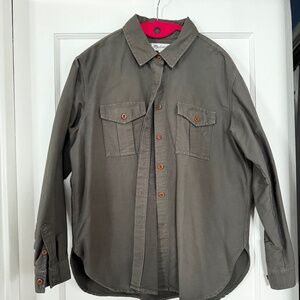 Madewell Women's Field-bound Olive Green Cargo Shirt Jacket, L